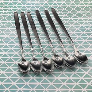 Stainless Steel Set of 6 Iced Tea Spoons Flatware Long Handle Teaspoons